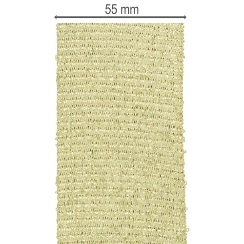 Dekoband aus Polyester mit Glitter 55mm breit 15m hellgrün | Floristik24.at