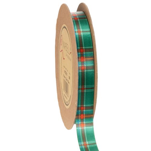 Geschenkband kariert Polyester 15mm x 20m Rot-Grün-Weiß Weihnachten bestellen | Floristik24.at
