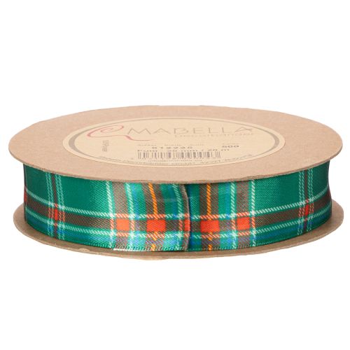 Geschenkband Polyester Schottisch Kariert Grün Rot 25mm 20m für Innenbereich | Floristik24.at
