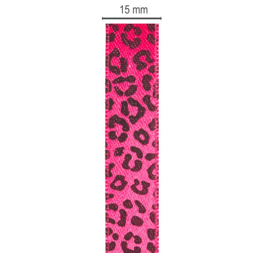 Dekorationsband Pink Leopardenmuster 18 m Polyester | Floristik24.at