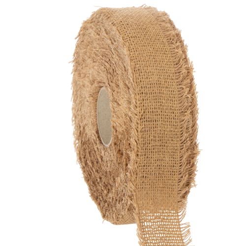 Dekoband Baumwolle mit Fransen Braun 40 mm x 30 m für Innenbereich