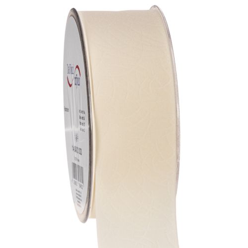Dekoband Samtband Creme 40mm 20m für Innenbereich