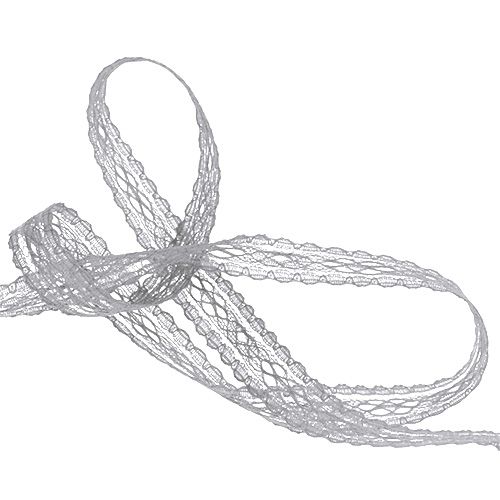 Floristik24 Band Spitze Grau 16mm 20m