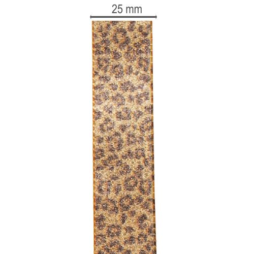Geschenkband 25mm Leopard-Muster Braun-Gold 20m für Dekoration und Floristik | Floristik24.at