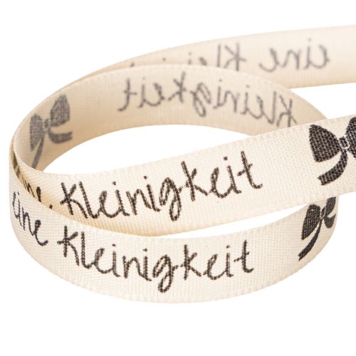 Geschenkband aus Polyester Beige 15mm 18m mit Aufschrift „Eine Kleinigkeit“ | Floristik24.at