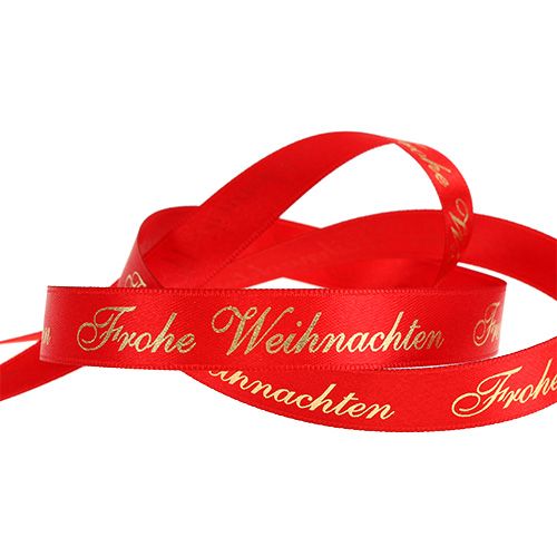 Floristik24 Band mit Spruch Frohe Weihnachten 15mm 20m