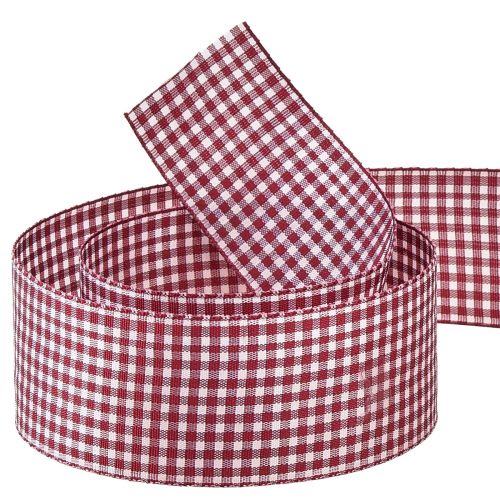 Artikel Geschenkband Deko Band Karo Rot Weiß 40mm 20m