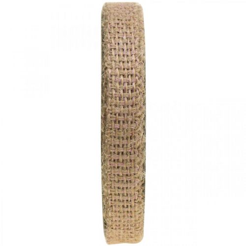 Floristik24 Dekoband Jute Rosa, Natur 12mm Juteband zum Dekorieren 10m