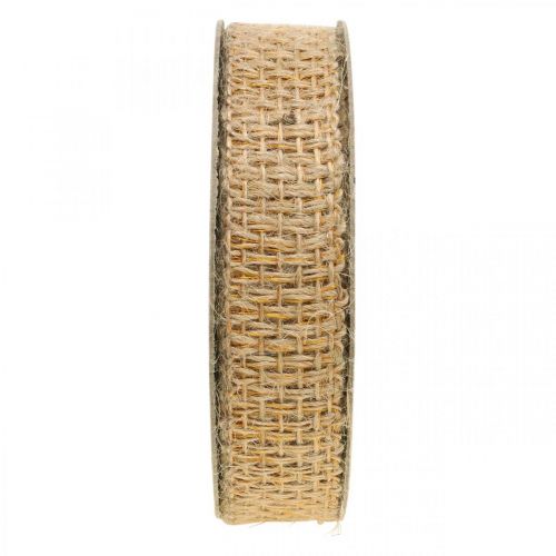 Floristik24 Dekoband Jute Gelb, Natur 25mm Rustikale Deko Juteband 10m