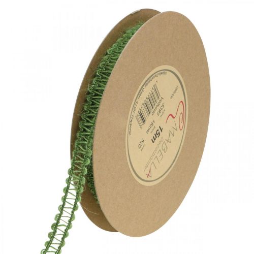 Artikel Juteband zum Dekorieren, Natürliches Geschenkband, Dekoband Grün 15mm 15m