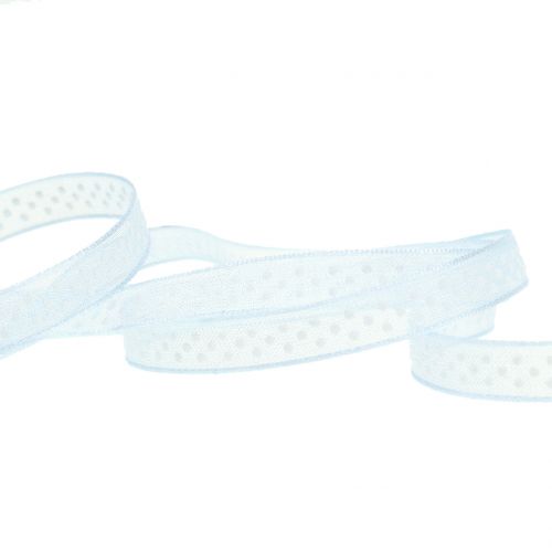 Floristik24 Dekoband mit Punkten Blau 7mm L20m
