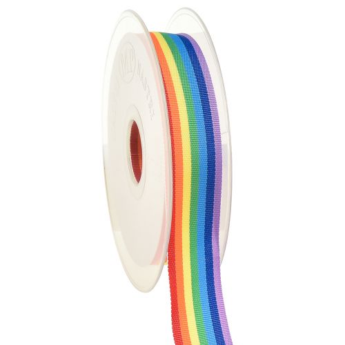 Floristik24 Dekoband Geschenkband Regenbogen Mehrfarbig 25mm 20m