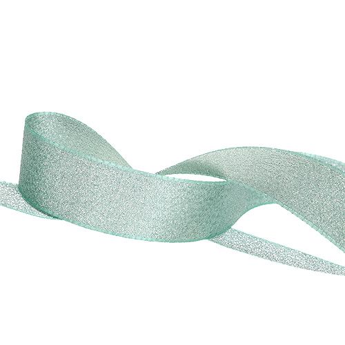 Floristik24 Band zum Dekorieren Mintgrün 25mm 20m