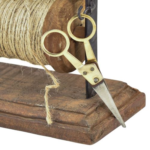 Artikel Abroller Holz Gusseisen Garnhalter Schere Jute L27,5cm