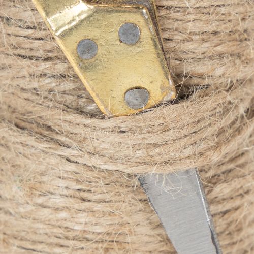 Bandspulen-Set aus Holz mit Jutegarn und Metallschere Ø5cm H8cm 2 Stück | Floristik24.at