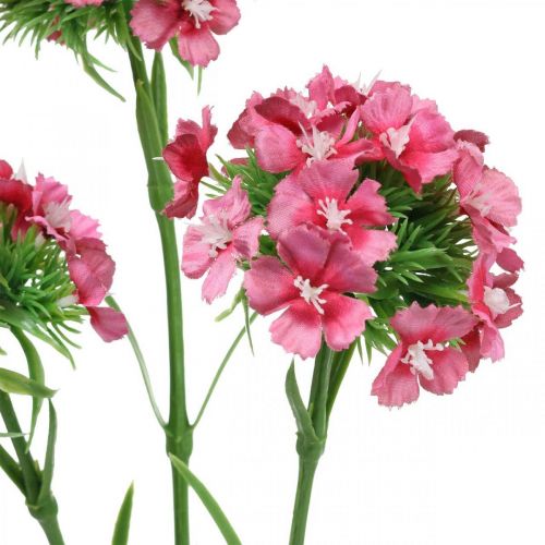 Künstliche Bartnelke Pink Kunstblumen Nelken 55cm Bund à 3St