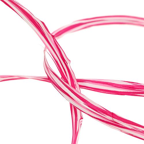 Floristik24 Bast als Geschenkband Rosa-Weiß 200m