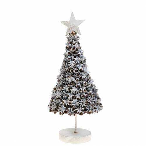 Floristik24 Deko-Tannenbaum Sternanis Weiß gewaschen Glitzer 30cm