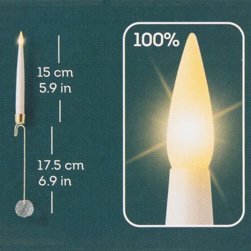Artikel Baumkerzen LED Stabkerzen Mit Kristall Gelbes Licht 31cm 10 St