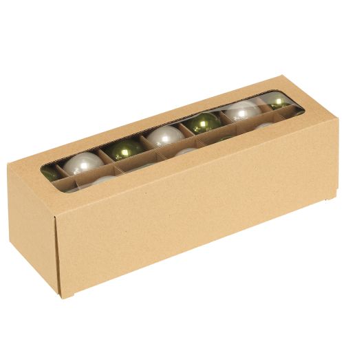 Artikel Baumkugeln Mini-Weihnachtskugeln Glas Grün Silber 4cm 24 St