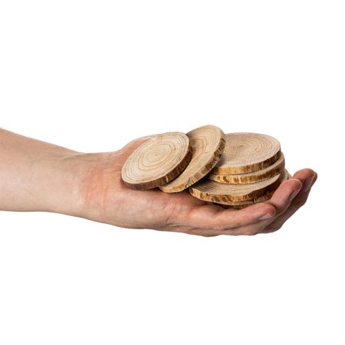 Holzscheiben rund 6 cm Naturfarbe für Dekoration und Basteln 300 g | Floristik24.at