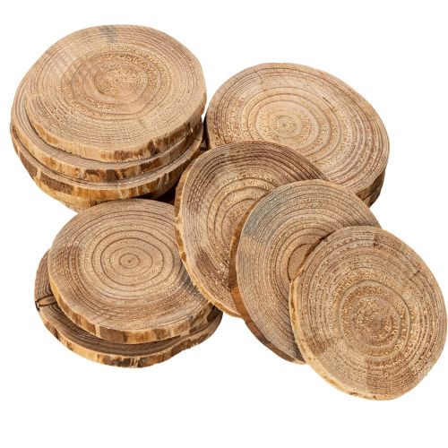 Holzscheiben rund 6 cm Naturfarbe für Dekoration und Basteln 300 g | Floristik24.at