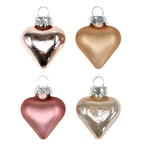 Floristik24 Baumschmuck Herzen Mix Rosa 3cm 24 St