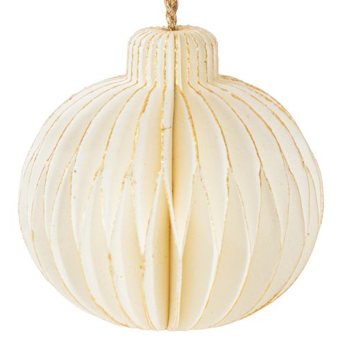 Artikel Baumschmuck aus Papier Wabenpapier Weiß Gold 4cm 6 St