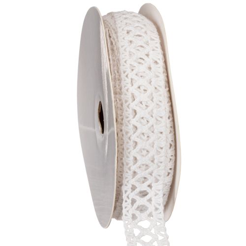 Dekoband Spitze Baumwolle 18mm x 10m Weiß für kreative Gestaltung bestellen | Floristik24.at