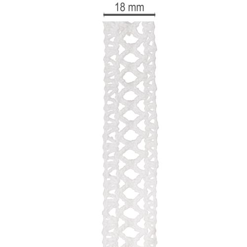 Dekoband Spitze Baumwolle 18mm x 10m Weiß für kreative Gestaltung | Floristik24.at