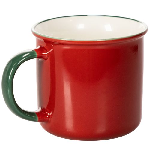 Keramiktasse 9 cm Rot mit Tannenbaum-Motiv | Floristik24.at