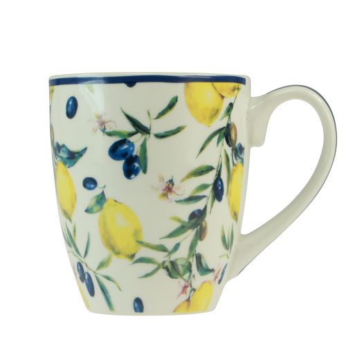 Floristik24 Becher Oliven und Zitronen Tasse Keramik 10,5cm