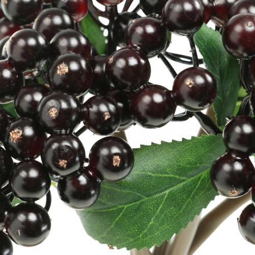 Floristik24 Beerenzweig Rot Schwarz künstlich Deko Herbstkranz 25cm 5St im Bund