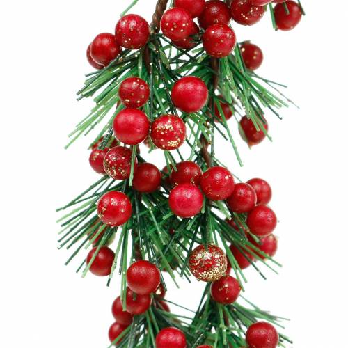 Floristik24 Beerenkranz künstlich Grün, Rot Beglittert Ø18cm
