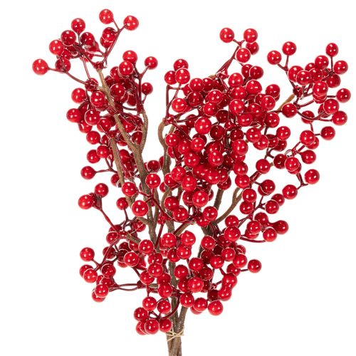 Künstlicher Ilexzweig mit roten Beeren 47cm 3 Stk für Vasen bestellen | Floristik24.at