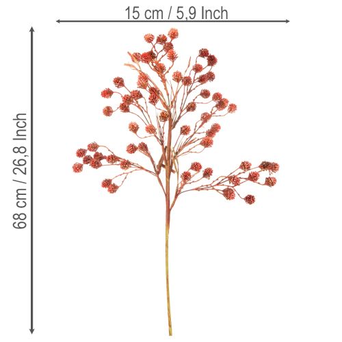 Künstlicher Beerenzweig aus Kunststoff 68cm in Rot und Rosa für Herbstdekorationen | Floristik24.at