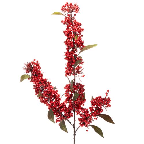 Künstlicher Zweig mit roten Beeren und grünen Blättern 96 cm bestellen | Floristik24.at