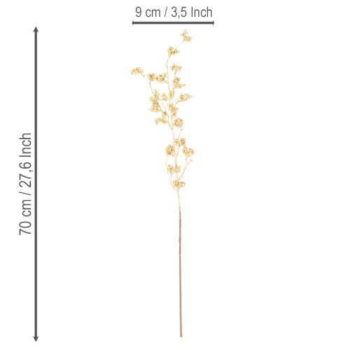 Beerenzweig künstlich Gold 70 cm 3er Set für Dekorationen | Floristik24.at