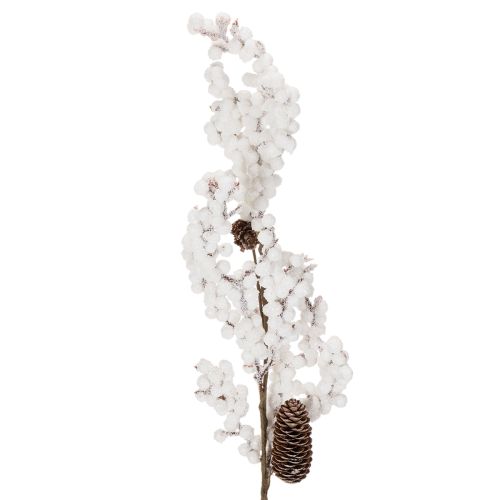 Kunstzweig mit Tannenzapfen und weißen Beeren 60 cm bestellen | Floristik24.at