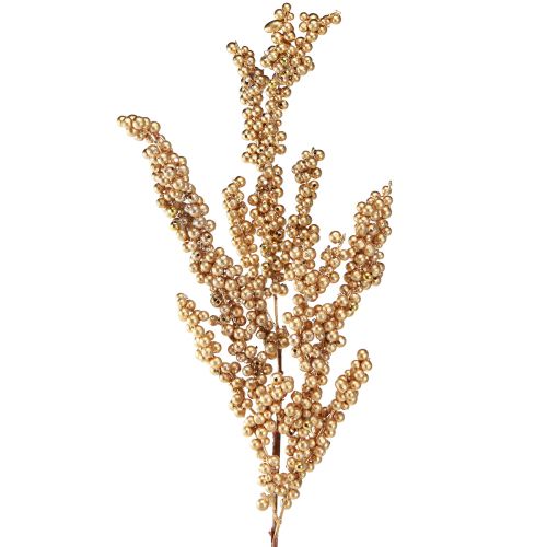 Floristik24 Beerenzweig mit goldenen Beeren Weihnachtszweig 70cm