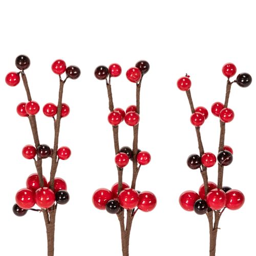 Künstlicher Deko-Zweig mit roten Beeren 15 cm Set 6 Stück bestellen | Floristik24.at