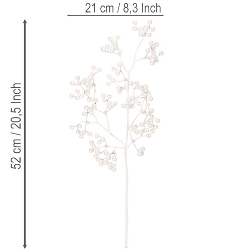 Künstlicher Beerenzweig Weiß 52cm Weihnachtsdekoration | Floristik24.at