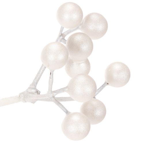 Künstlicher Beerenzweig Weiß 52cm Weihnachtsdekoration | Floristik24.at