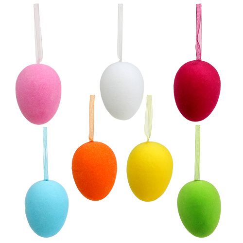 Floristik24 Beflockte Deko-Eier 10cm 12 St