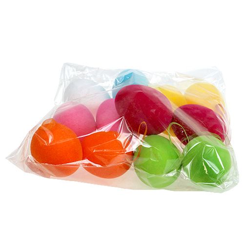 Floristik24 Beflockte Deko-Eier 10cm 12 St
