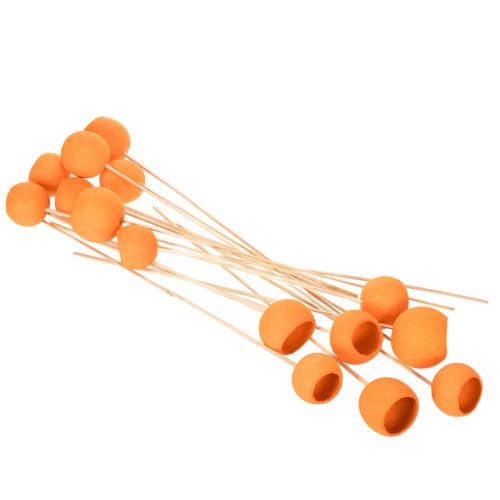 Bell Cup Mix auf Holzstab Orange Ø 3–5,5 cm, 15 Stück | Floristik24.at
