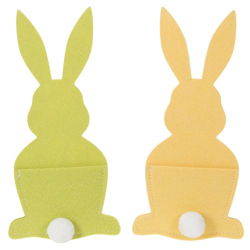 Artikel Bestecktasche Hase für festliche Tischdekoration zu Ostern und Feierlichkeiten 26cm 4St