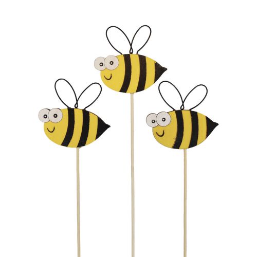 Floristik24 Frühlingsdeko Blumenstecker Holz Bienen Deko 7cm 12St