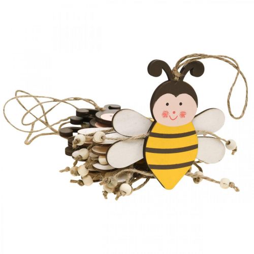 Floristik24 Biene zum Hängen, Frühlingsdeko, Anhänger aus Holz H9,5cm 6St