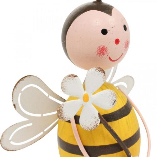 Floristik24 Deko Biene mit Blume Dekofigur Sommerdeko H21cm 2 St